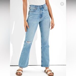 American Eagle Outfitters short highest rise 90s flare jeans